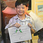 Cody and his certificate